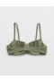 Aerie Crinkle Lightly Lined Underwire Bikini Top Olive
