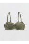 Aerie Crinkle Lightly Lined Underwire Bikini Top Olive