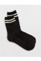Aerie Cable Stripe Crew Socks Black