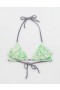 Aerie Ruffle String Triangle Bikini Top Green