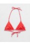 Aerie Ruffle String Triangle Bikini Top Red