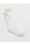 Aerie Fuzzy Crew Socks Light Yellow
