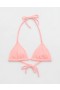 Aerie Terry String Triangle Bikini Top Pink