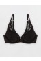 Aerie Show Off Plunge Push Up Real Lace Bras Black