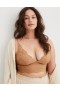 Aerie Show Off Lace Padded Longlinelette Bras Brown