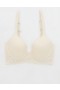 Aerie Sunnie Full Coverage Lightly Lined Bloom Lace Trim Bras Light Yellow