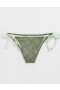 Aerie Eyelet Cheekiest Tie Bikini Bottoms Olive Green