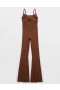 Aerie OFFLINE By Real Me Xtra Flare Jumpsuit Brown
