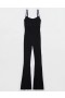 Aerie OFFLINE By Real Me Xtra Flare Jumpsuit Black