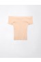Aerie Cropped Ribbed Off-The-Shoulder Top Cardigan Light Pink