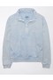 Aerie Quarter-Zip Fleece Sweatshirts Light Blue