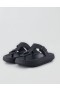 Aerie Cushonaire Flo Cloud Tanga Sandals Black