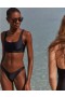 Aerie Banded Wide Strap Scoop Bikini Top Black