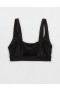 Aerie Banded Wide Strap Scoop Bikini Top Black