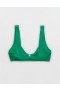 Aerie Crinkle Wide Strap Scoop Bikini Top Green