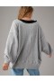 Aerie Oversized Big Hug Waffle V-Neck Sweatshirts Gray