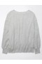 Aerie Oversized Big Hug Waffle V-Neck Sweatshirts Gray
