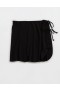 Aerie Shine Crinkle Swim Sarong Skirts Black