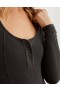 Aerie Long Sleeve Henley Body Grey