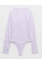 Aerie Long Sleeve Henley Body Lavender