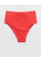 Aerie Crinkle High Waisted Cheeky Bikini Bottoms Red