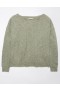 Aerie Whoa So Soft Ballet-Neck Pullover Olive Green