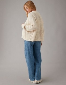 Aerie Slouchy Cardigan White