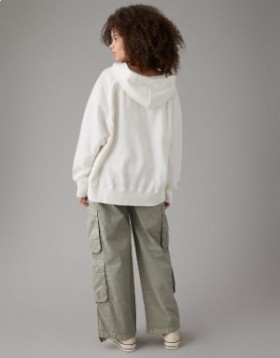 Aerie Big Hug Oversized Hoodie White