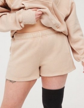Aerie OFFLINE By Cloud Fleece Shorts Beige