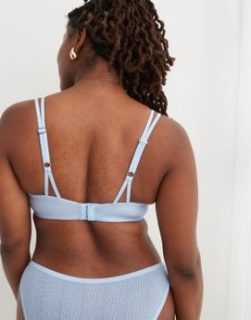 Aerie Sunnie Wireless Push Up Bloom Lace Bras Blue