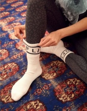 Aerie OFFLINE By Graphic Crew Socks White