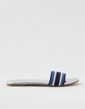 Aerie Rounded Band Flat Shoes Silver