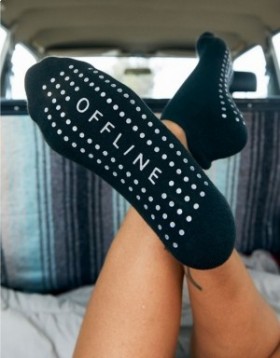 Aerie OFFLINE By Grip Ankle Socks Black