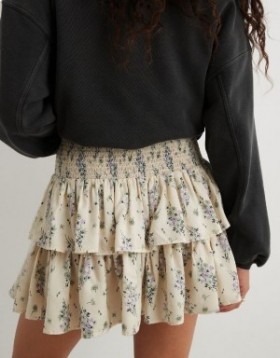 Aerie Ready-To-Ruffle Mini Skirts Light Yellow