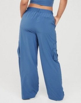 Aerie OFFLINE By Nylon Cargo Pants Blue