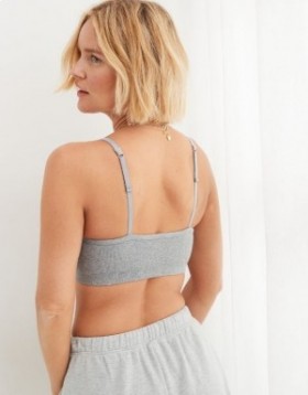 Aerie Superchill Cotton Seamless Padded Scooplette Bras Dark Grey