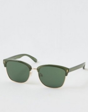 Aerie Squared Away Sunglasses Olive Green
