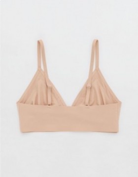 Aerie SMOOTHEZ Lace Trianglelette Bras Beige