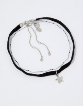 Aerie Velvet Star Choker Pack Jewelry Silver