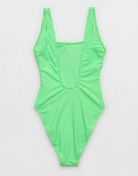 Aerie Astrology Babewatch One Piece Swimsuits Green