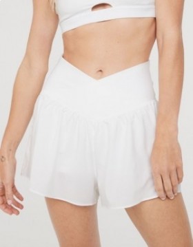 Aerie OFFLINE By Real Me Crossover Flowy Shorts White