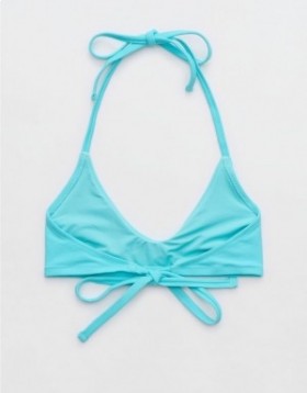 Aerie Halter Voop Bikini Top Blue