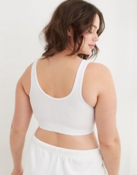 Aerie Superchill Cotton Seamless Scooplette Bras White