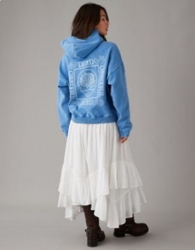 Aerie Grateful Dead Graphic Fleece Hoodie Blue