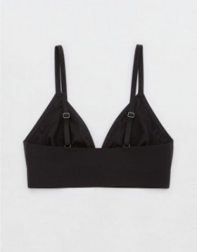 Aerie SMOOTHEZ Lace Trianglelette Bras Black