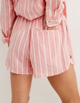 Aerie Pool-To-Party Linen Edition High Waisted Shorts Coral