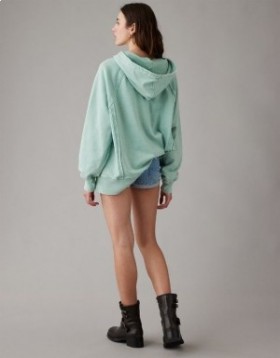 Aerie Big Hug Oversized Hoodie Green