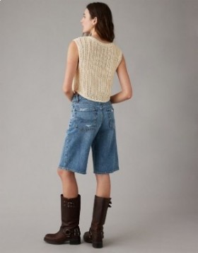 Aerie Crochet Vest Cardigan White