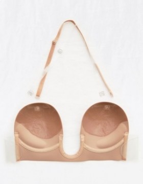 Aerie Backless U Plunge Bare Bras Dark Beige