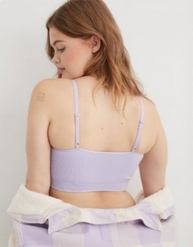 Aerie Superchill Seamless Top Bras Lavender